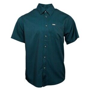 Dixxon Flannel Benny Triple Stripe Pine Dk Green Sz Large Bamboo SS Party Shirt